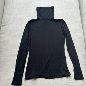 H&M, S, silky viscose, black, turtleneck shirt